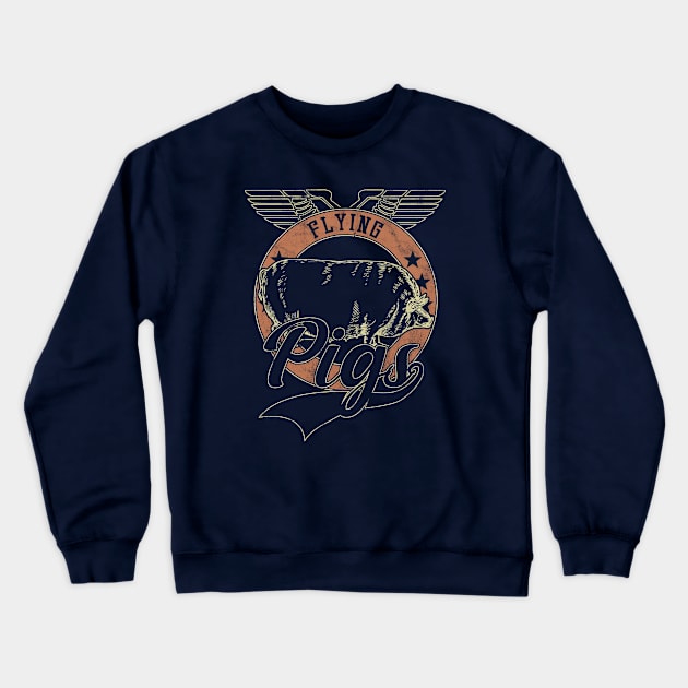 Flying Vintage Pigs Crewneck Sweatshirt by bluerockproducts